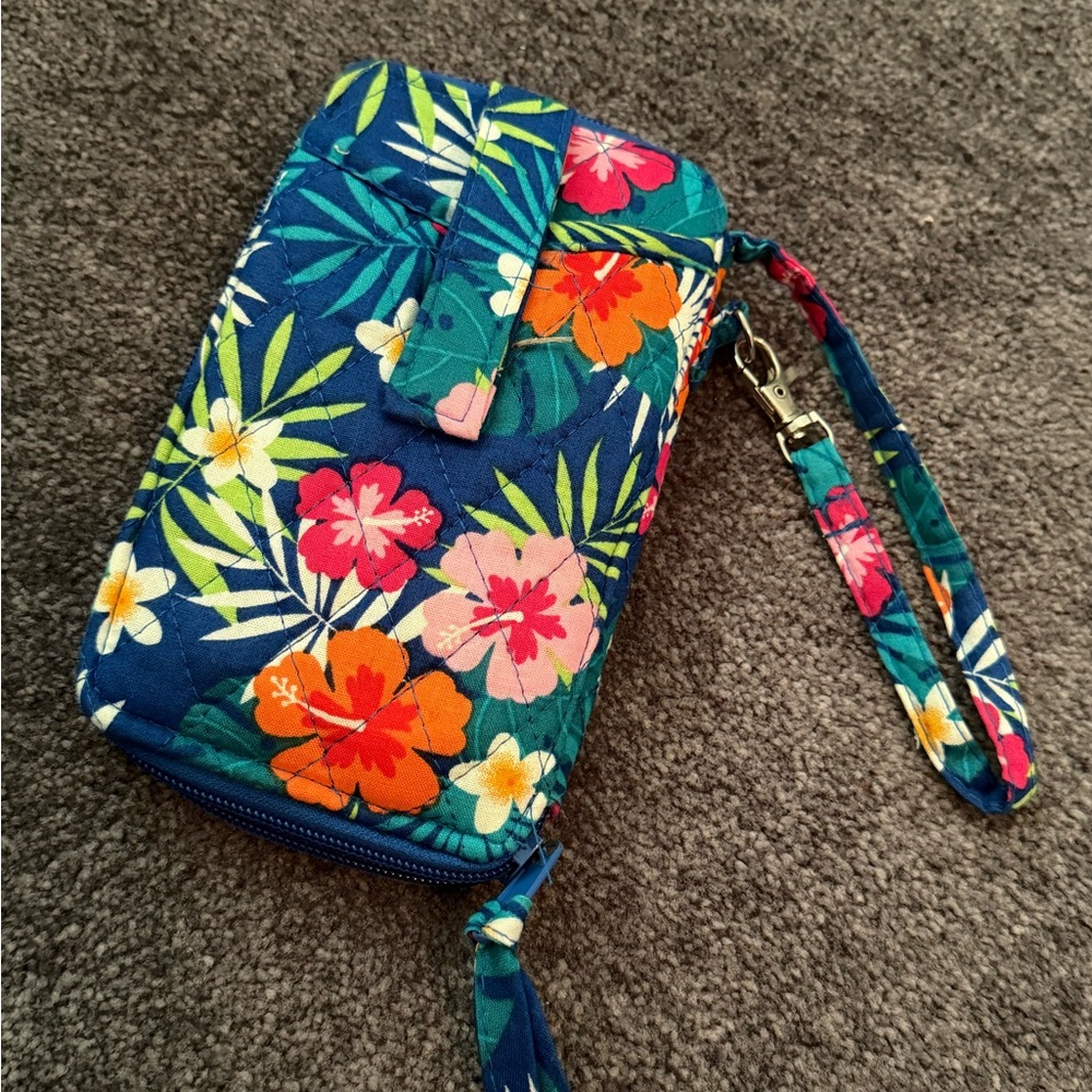 Floral Wristlet Wallet with Strap